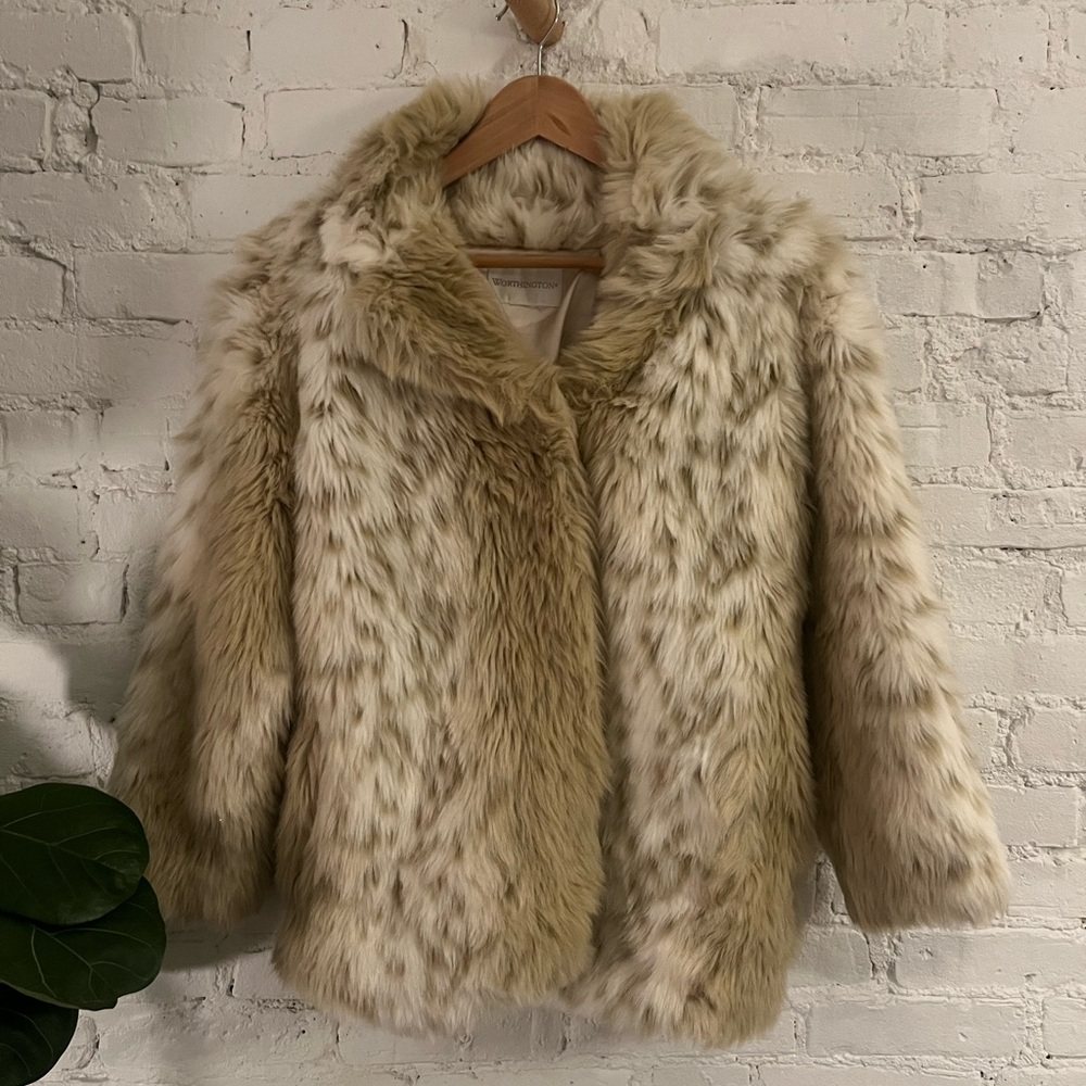Faux Fur Festival Coat with Backpack Straps